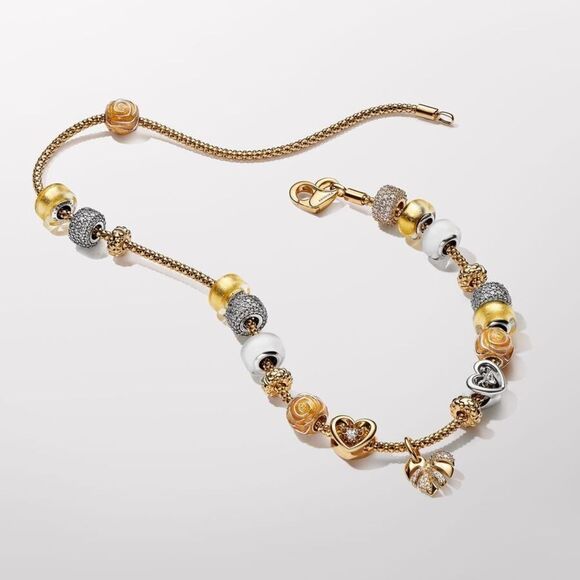 Pandora Golden Mini Murano Glass Charm - Picture 4 of 8